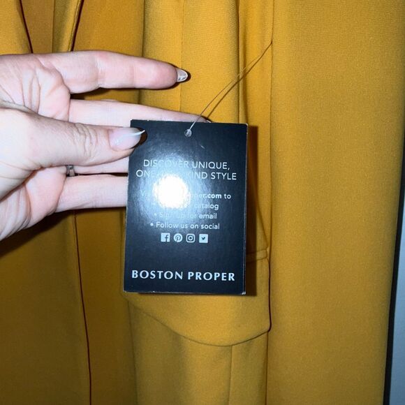 Boston Proper Beyond Travel Classic Boyfriend Blazer - Marigold 16 - Picture 5 of 7